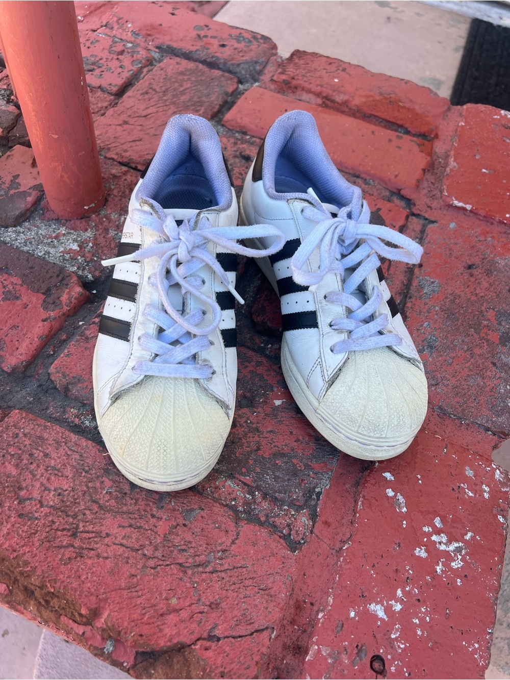 adidas White Sneakers with Black Stripes